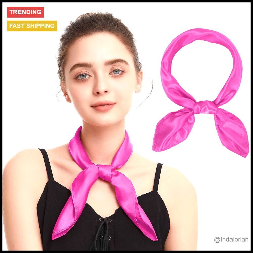 Silk Chiffon Square Scarf Retro Elegant Multi-Functional Hair Wrap Accessory